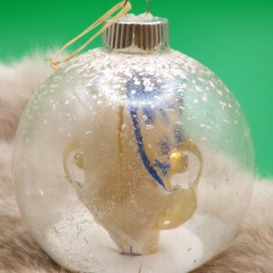 Snowy Cat Skull Ornament