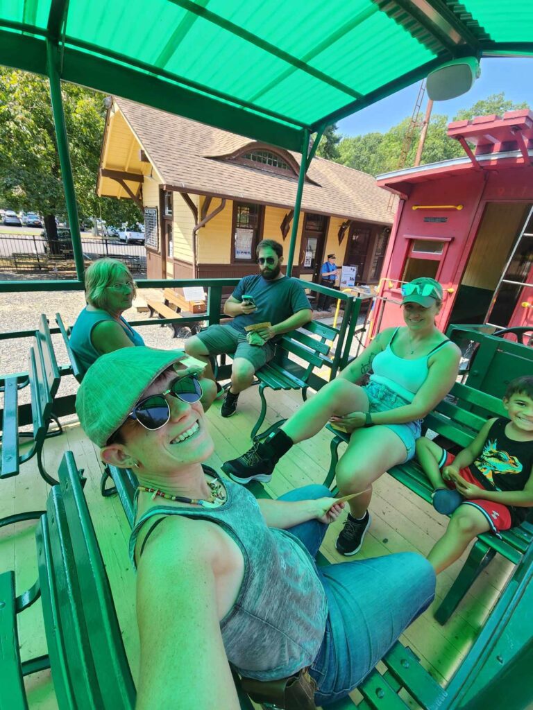 family-on-allaire-train