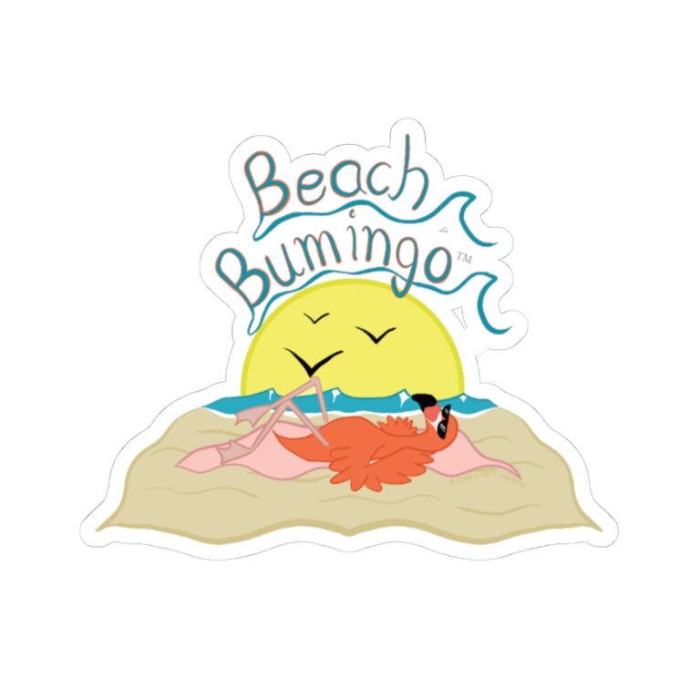 Beach Bumingo Flamingo Kiss-Cut Stickers