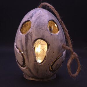 Spooklamps — Hand-Carved Halloween Coconut Fairy Light Lanterns