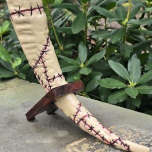 Stitched/Skin — Hand-Carved Macabre Drinking Horn
